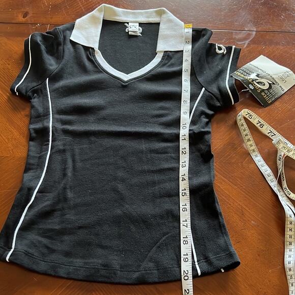 GK Elite Sportswear Black & White Athletic Knit Top Collar Fitted Size Small NWT - Picture 11 of 12